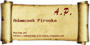 Adamcsek Piroska névjegykártya