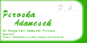 piroska adamcsek business card